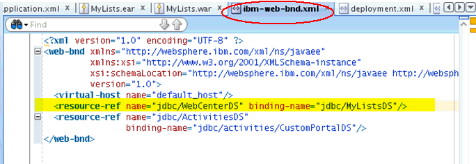ibm-web-bnd.xml Deployed to IBM WebSphere
