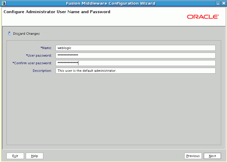 Configuration Wizard screen for Oracle BPM Suite.