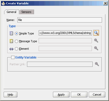 Figure showing a Created Variable dialog box.