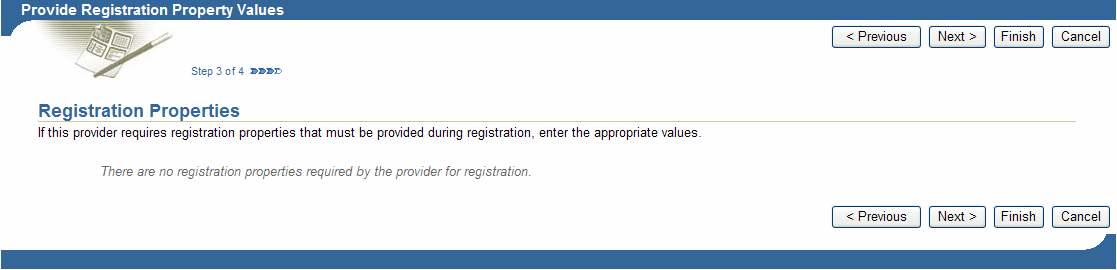 Shows Portal Registation Property Values page.