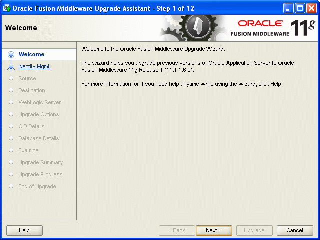 7.4.1. Task 4a: Start the Upgrade Assistant for an Oracle Identity Federati...