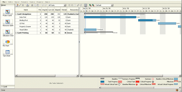 project gantt of staff assignments