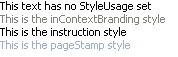 styleAttribute values