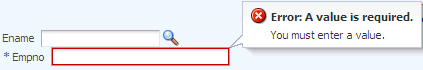 Validation error shows Empno is required