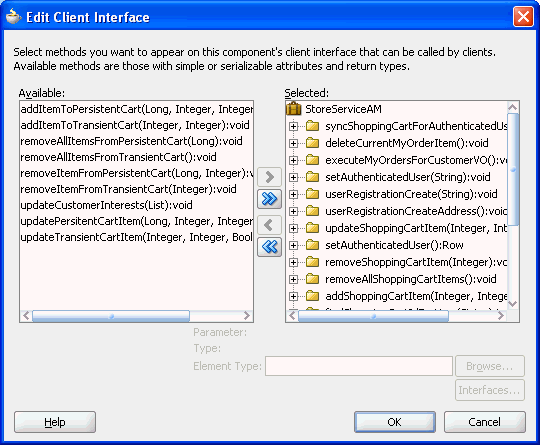 Image of Client Interface dialog