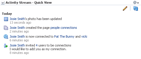 Activity Stream - Quick View task flow