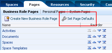 Set Page Defaults option