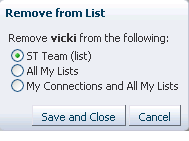 Remove from List dialog