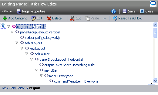 Zoomed-in view of task flow