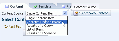 Selecting the Content Source: Contents Under a Folder