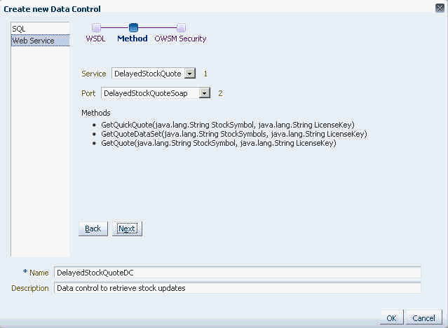 Web Service Data Control Methods