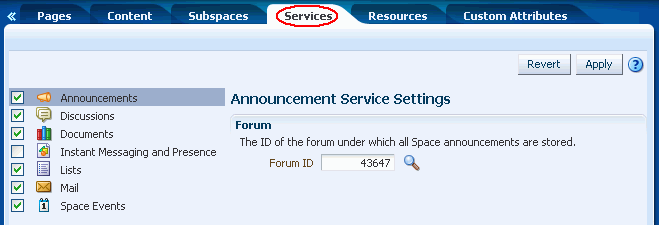 Space Administration: Services Page