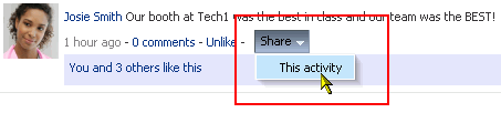 This Activity option on the Share menu