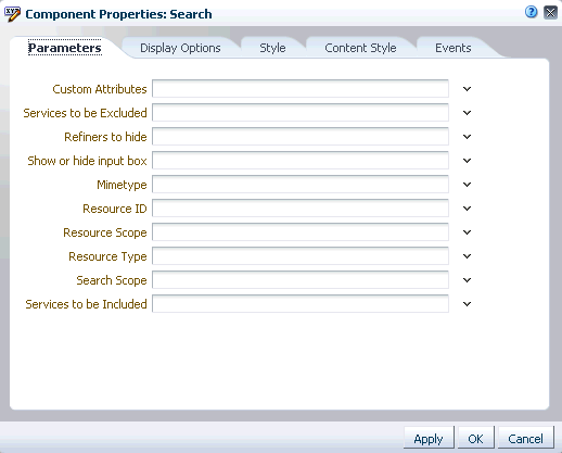 Component Properties dialog