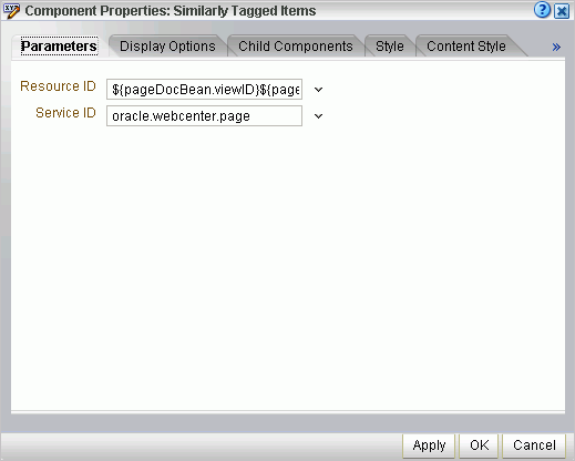 Similarly Tagged Items Task Flow Properties
