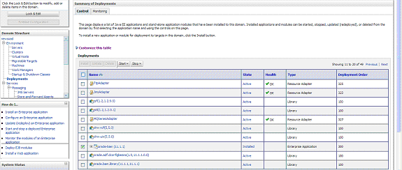 Oracle Business Activity Monitoringの起動とシャットダウン