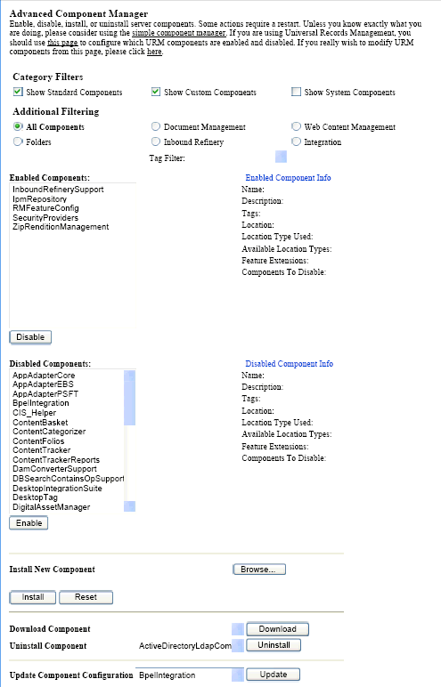 Working With Standard Server And Custom Components