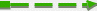 Thick, dashed, green, one-way arrow