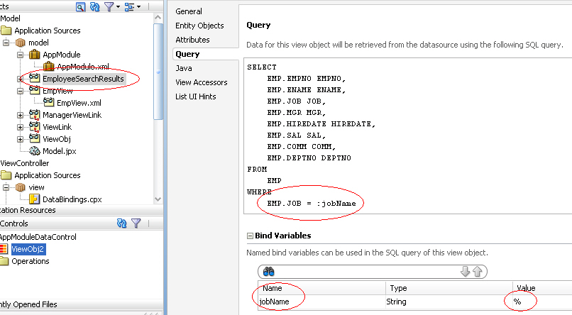 EmployeesSearchResults view object.