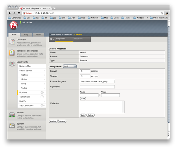 manually configuring a health monitor