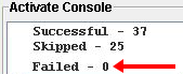 Code activation success
