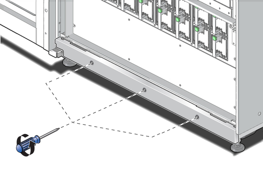 image:Figure showing how to remove the front kick plate.