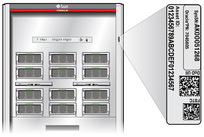 image:Figure shows the RFID tag on the front of the chassis. 