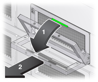 image:Figure shows how to unlock a power supply. 