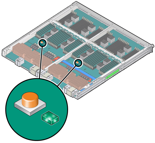 image:Figure shows buttons and LEDs on the CMU. 