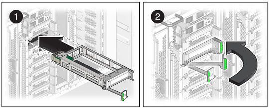 image:Figure shows how to install a PCIe hot-plug carrier. 