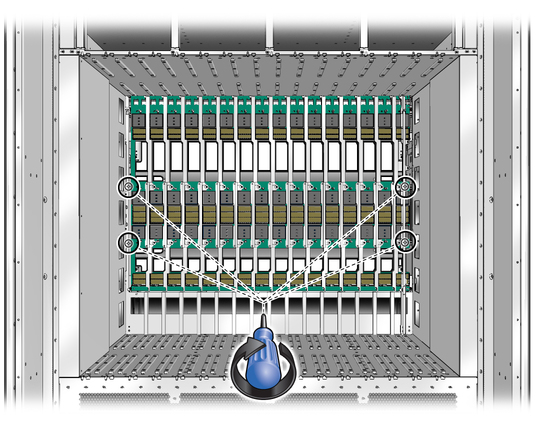 image:Figure shows screws in CMU cage. 