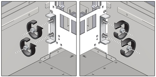 image:Loosening the support brackets. 