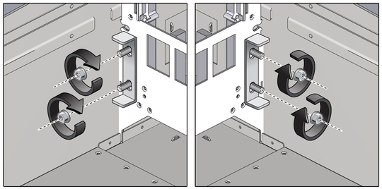 image:Loosening the support brackets. 
