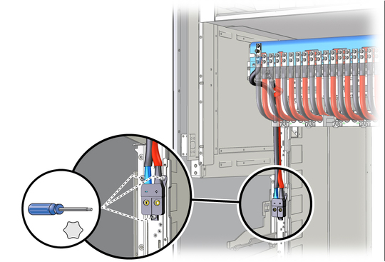 image:Disconnecting the lower end of the cables. 