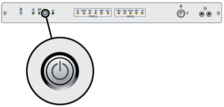 image:Figure shows the On/Standby button on the front LED panel. 
