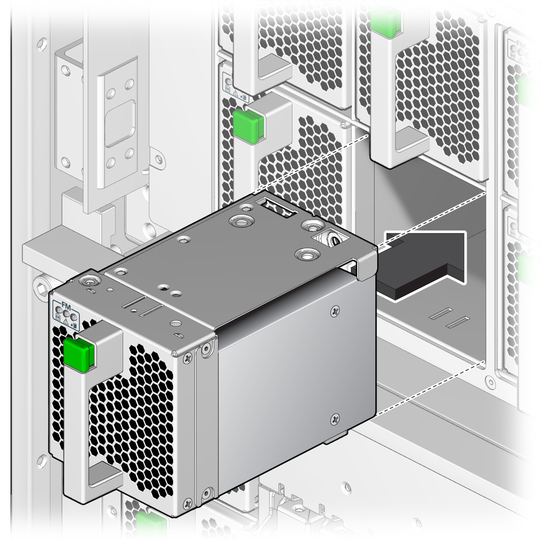 image:Figure shows installing a fan module. 