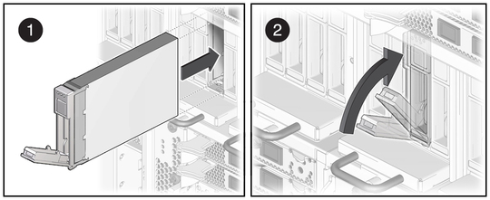 image:Figure shows how to install a drive filler panel. 