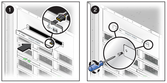 image:Figure shows installation of the front LED panel. 