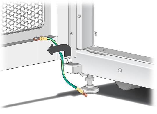 image:Figure showing how to lift the door off the bottom hinge. 