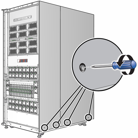 image:Figure shows the lower mounting bracket (cabinet front version). 