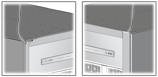 image:Figure showing the how to route the SP cables out the top of the server.