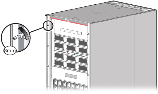 image:Figure shows a typical installation of standoffs with an 8-mm wrench.