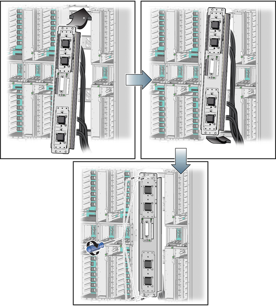 image:Figure shows four screws holding the corners of the support bracket. 