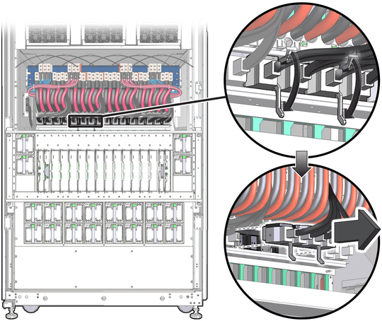 image:Figure shows how to disconnect the T6/T7/T8/T9 connector assembly. 