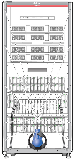 image:Figure shows 10 screws to loosen to remove the two side trim pieces.