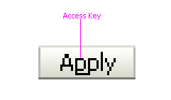 Access key for a component.
