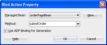 Bind Action Property dialog.