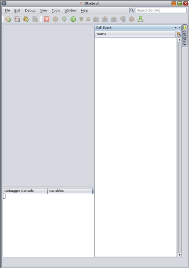 image:Half screen size dbxtool window with Call Stack window maximized