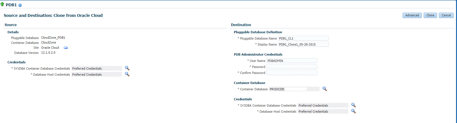 Clone from Cloud simple page