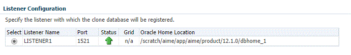 Listener Configuration section